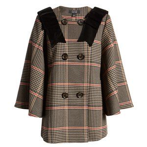 NWT Halogen x Atlantic-Pacific Bow Plaid Cape